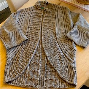 Alice + Olivia Grey CableKnit Cocoon cardigan sz L